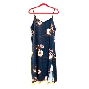 Spaghetti Strap Floral Aqua Dress